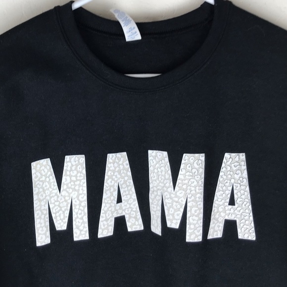 NEW Mama Leopard Black Crewneck Sweatshirt - Picture 2 of 5